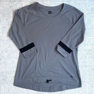 New Era Grey Drawstring 3/4 Sleeve Shirt